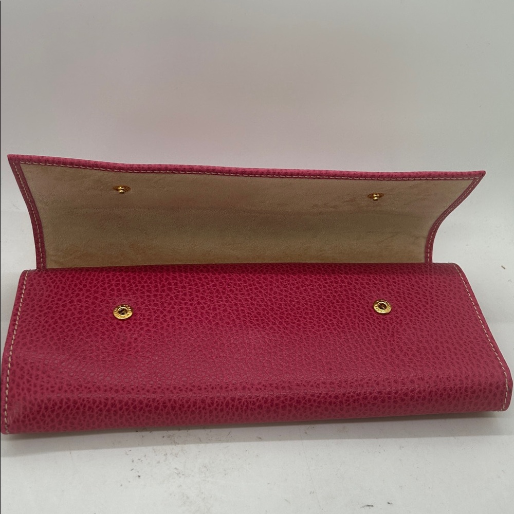 Gigliodoro Vintage Fuchsia Pink Pebbled Leather Bifold Wallet Clutch Purse 👛👛 - Picture 4 of 10